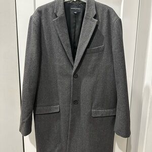 Banana Republic Gray Herringbone Wool Coat